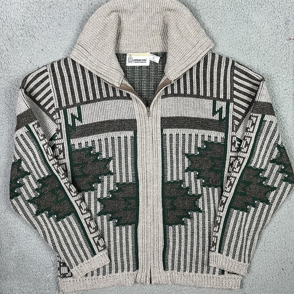 London Fog Other - Vintage London Fog Sweater Mens Medium Full Zip Knit Acrylic Sweatshirt USA 90s